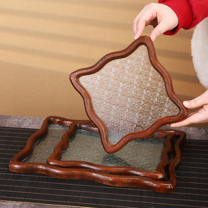 Decorative Artisan Glass Serving Tray Homeandso