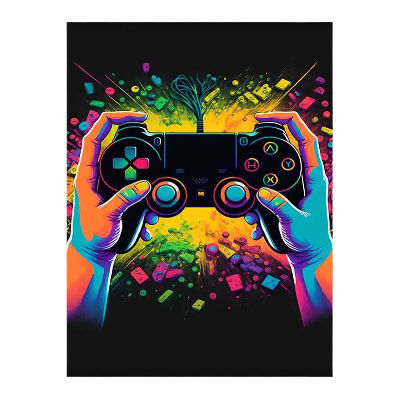 Vibrant Retro Gaming Console Art Print Homeandso