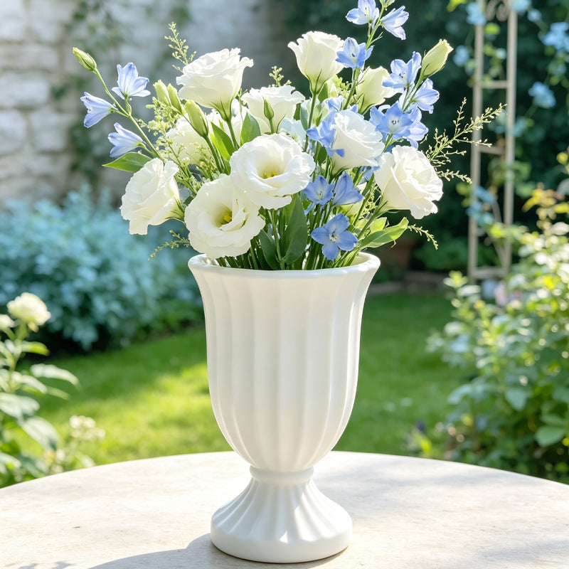 Majestic Ribbed Decorative Vase
