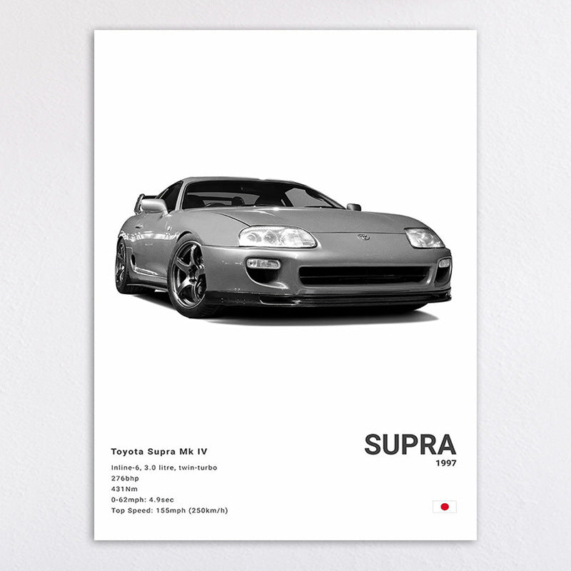 Vintage-Inspired Ford Mustang GT500 Art Print Homeandso