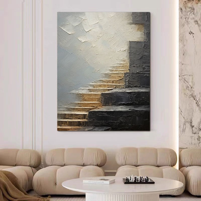 Textured Abstract Stairway Canvas Art Homeandso