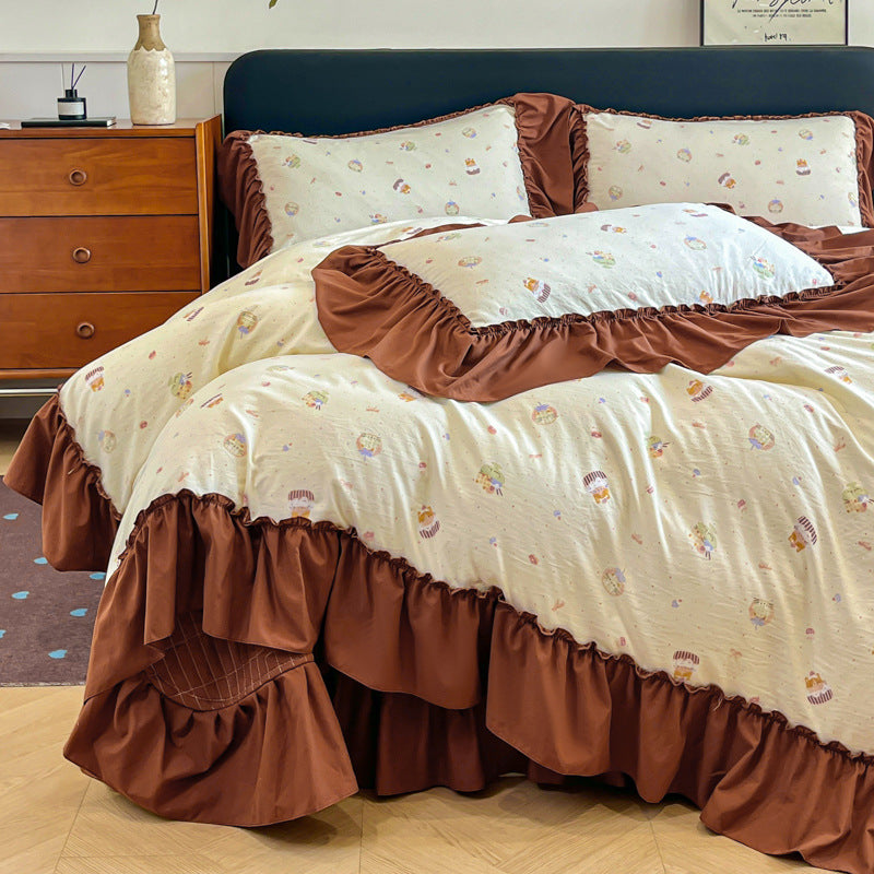 Floral Ruffled Bedding Set