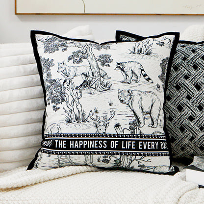Artistic Animal-Themed Decorative Pillow