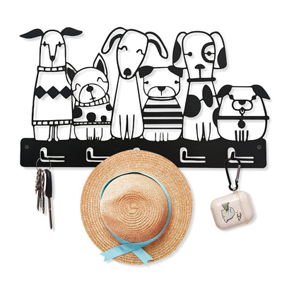 Playful Dog-Themed Wall Hook Rack Homeandso