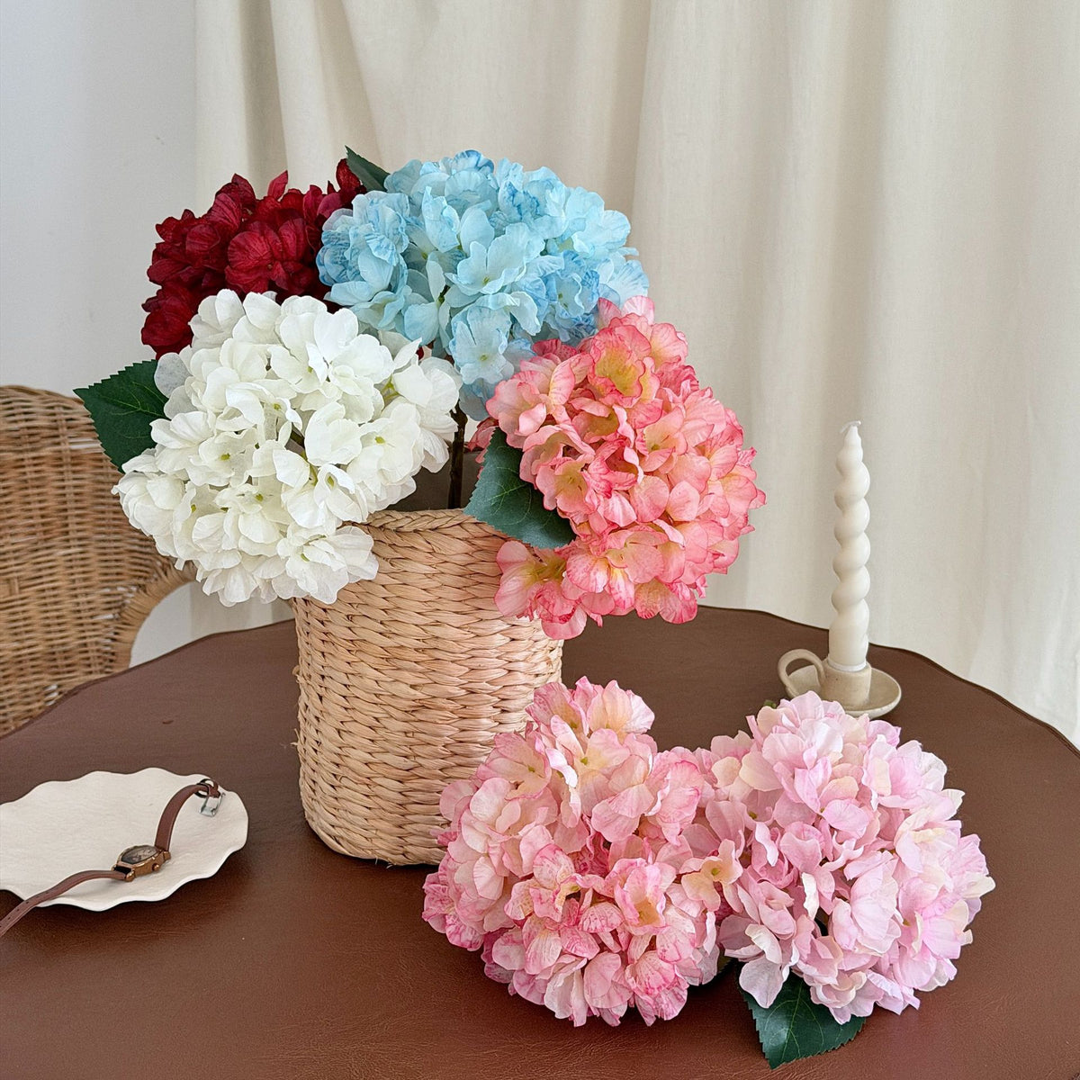 Faux Hydrangea Flower Stem