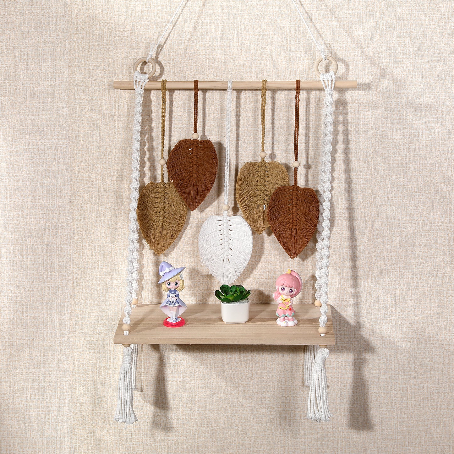 Macrame Leaf Shelf Decor Homeandso