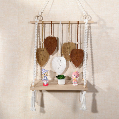 Macrame Leaf Shelf Decor Homeandso