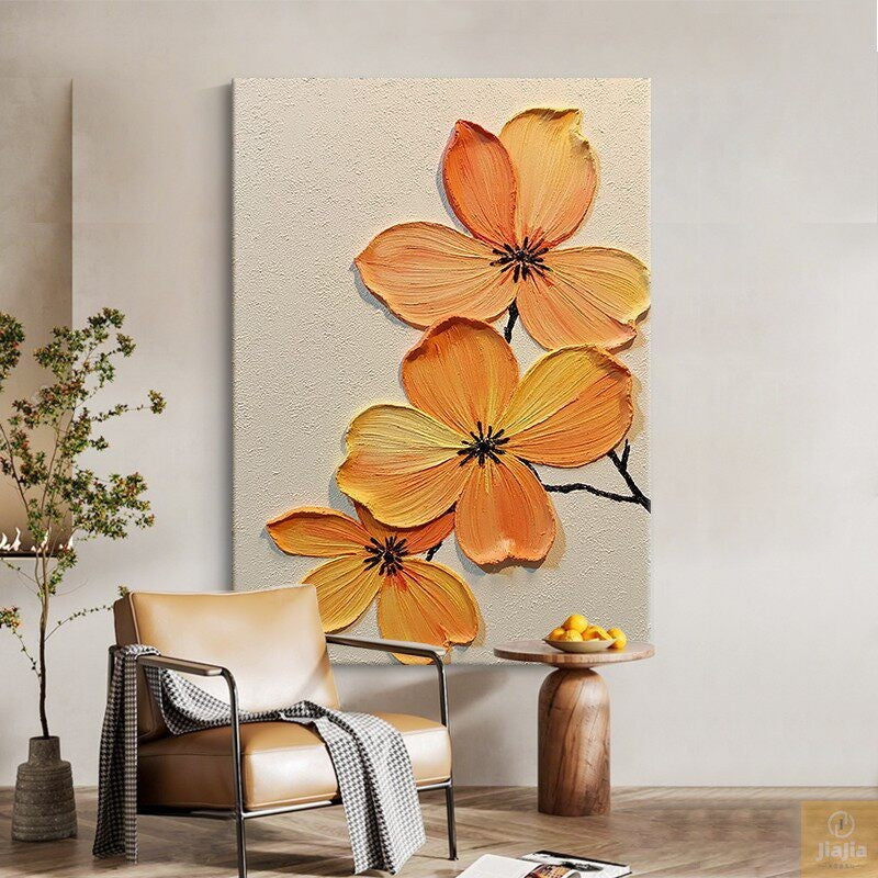 Textured Floral Canvas Wall Art Homeandso