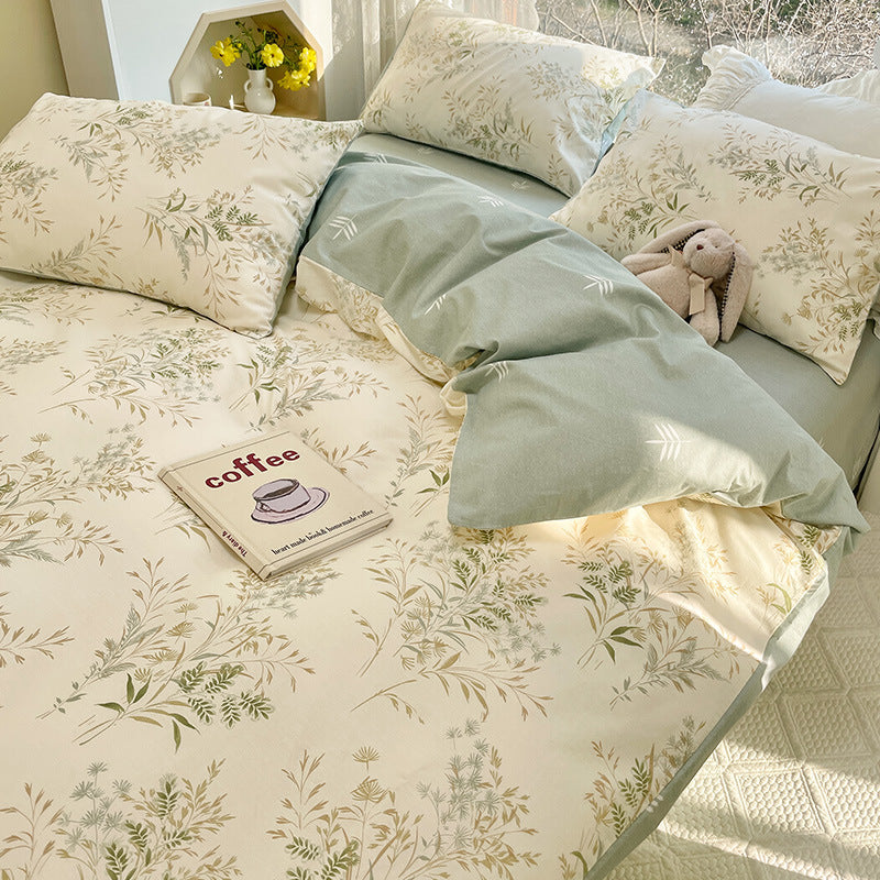 Decorative Floral Print Bedding Set Homeandso