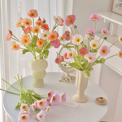 Realistic Poppy Floral Stem for Flower Arrangements