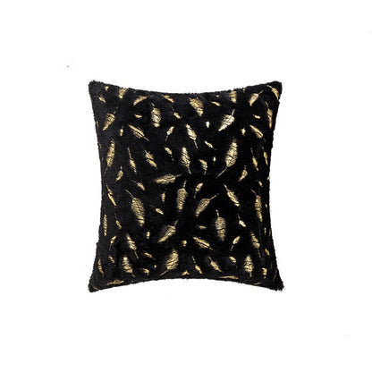 Textured Feather Print Throw Pillow