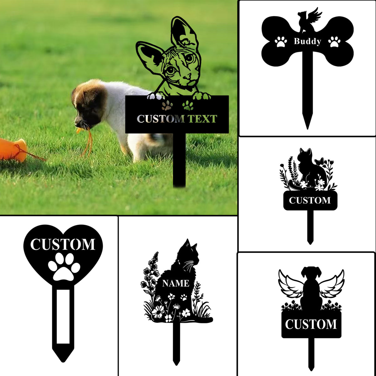Customized Cat Garden Marker Homeandso