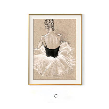 Elegant Framed Ballerina Artwork Homeandso