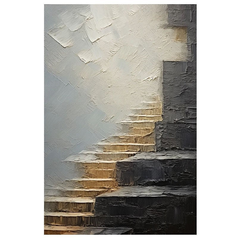 Textured Abstract Stairway Canvas Art Homeandso