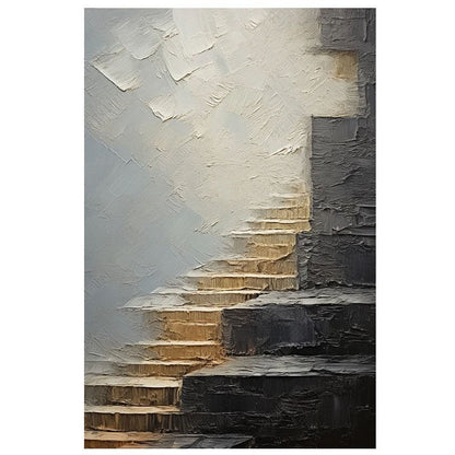 Textured Abstract Stairway Canvas Art Homeandso