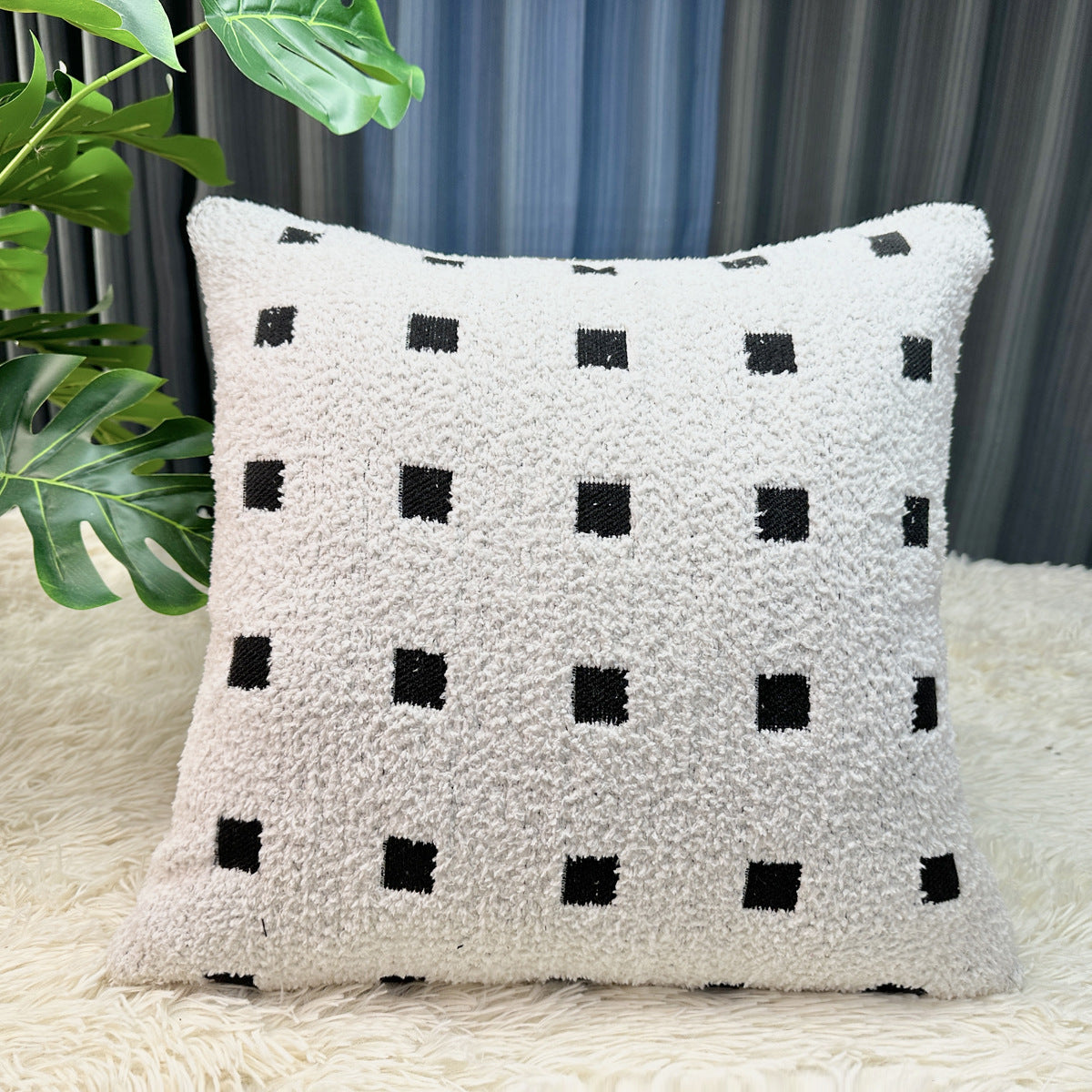 Textured Geometric Decorative Cushion