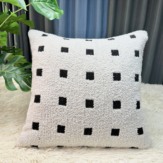 Textured Geometric Decorative Cushion