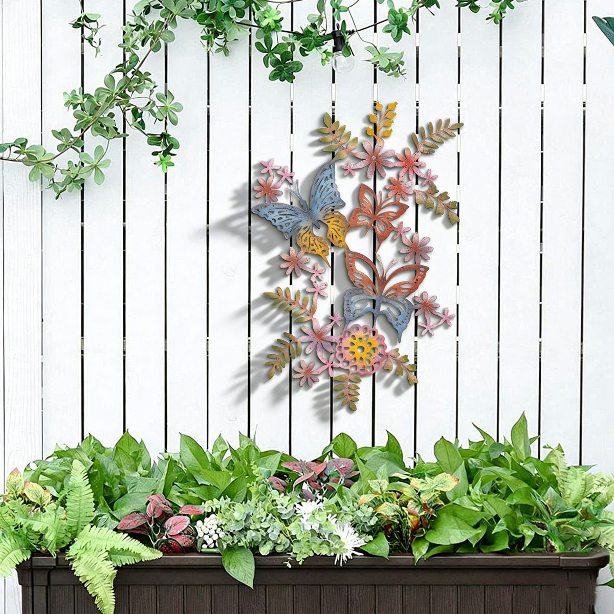 Metal Butterfly and Floral Wall Art Homeandso
