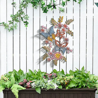 Metal Butterfly and Floral Wall Art Homeandso