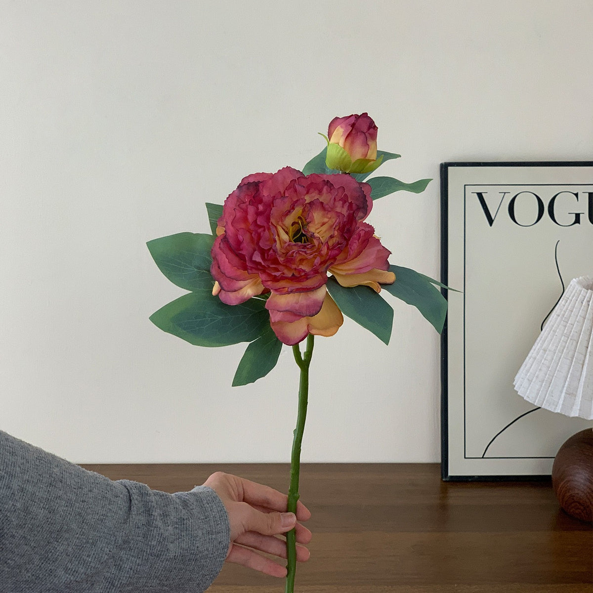 Faux Floral Rose Stem