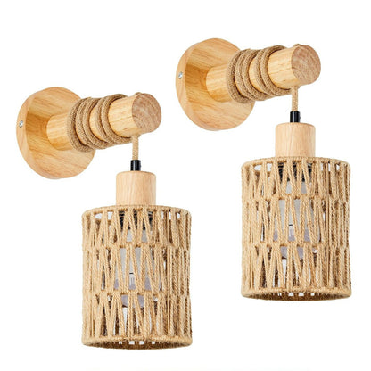 Rustic Woven Wall Light Fixture