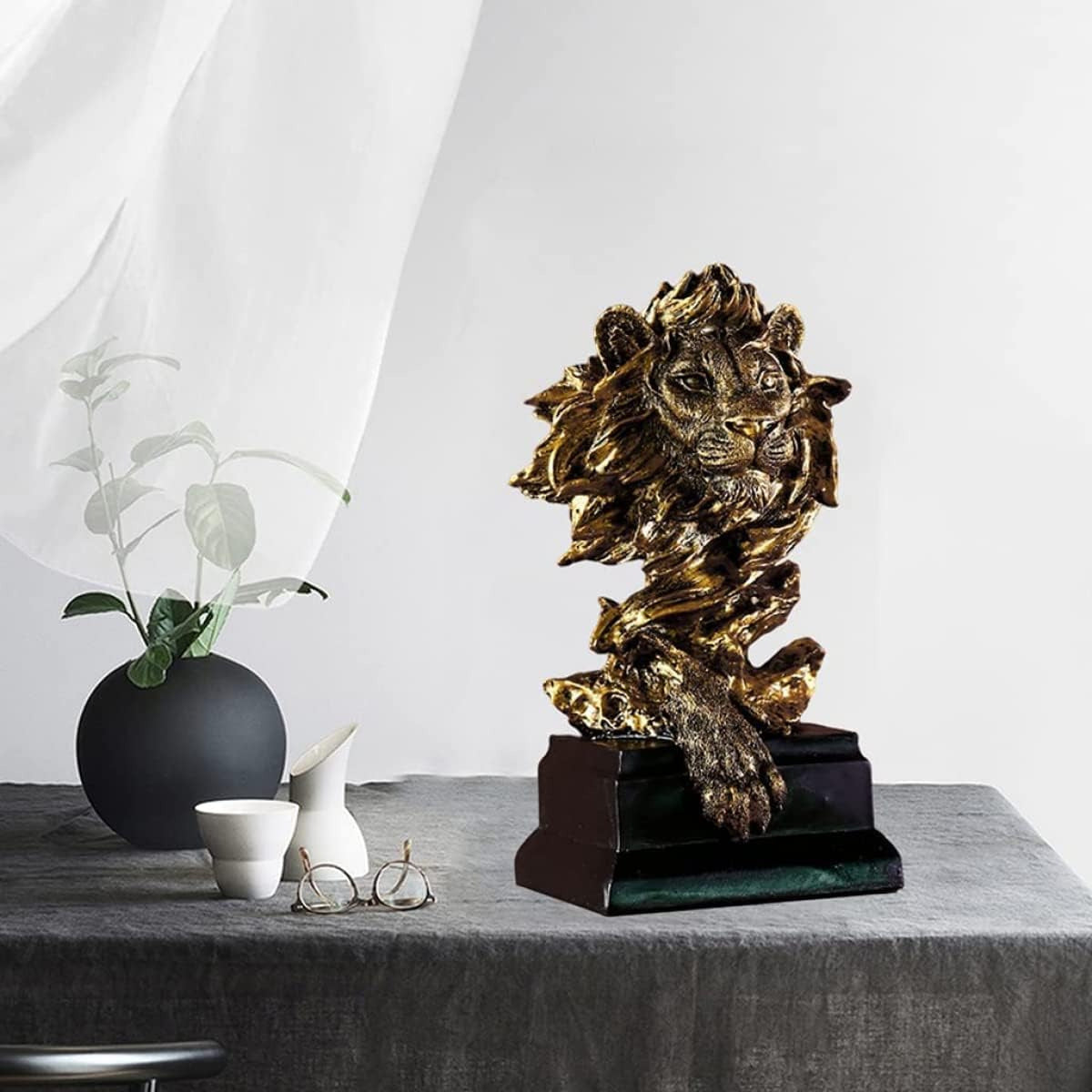Artistic Lion Head Sculpture Homeandso