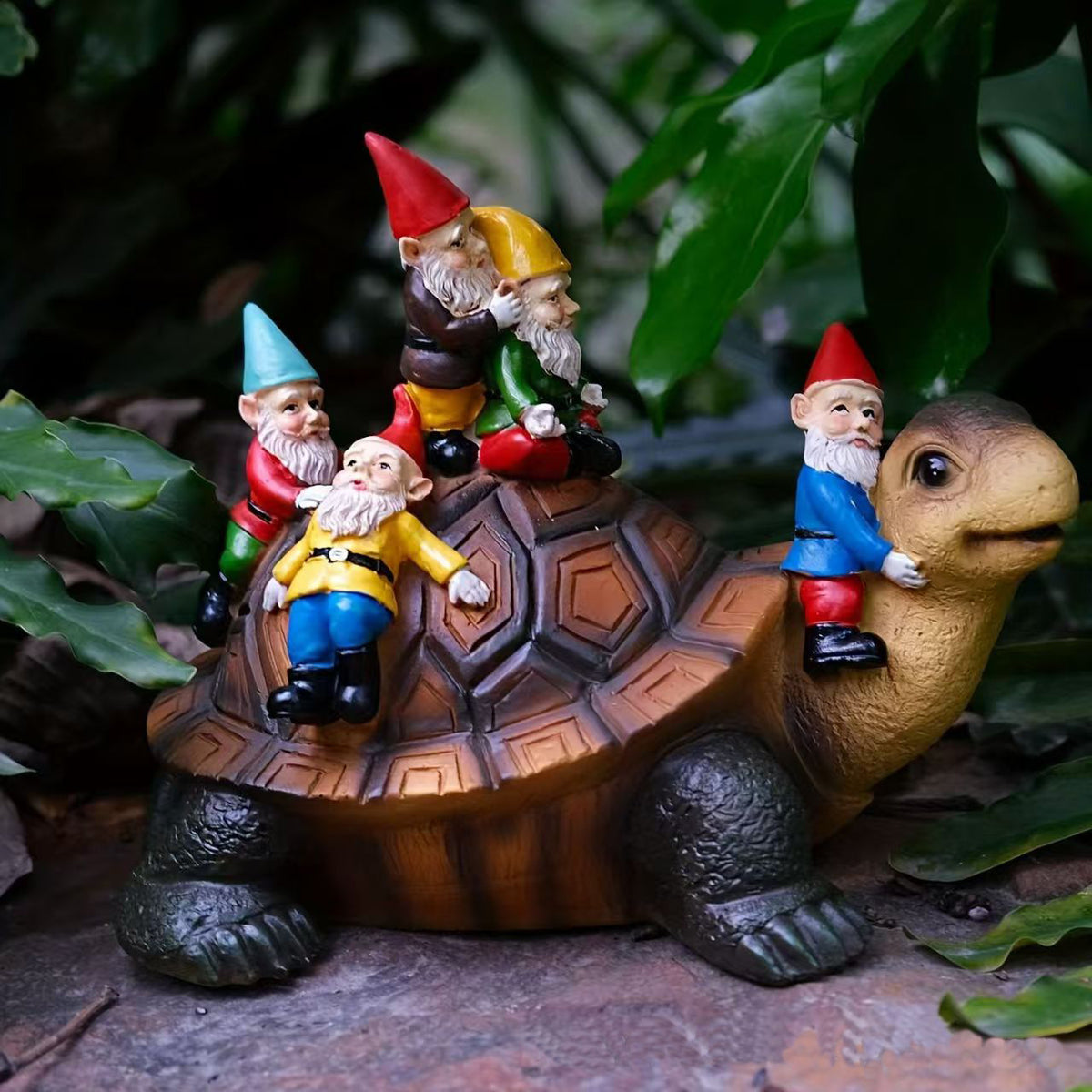 Garden Gnome Turtle Figurine Homeandso