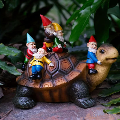 Garden Gnome Turtle Figurine Homeandso