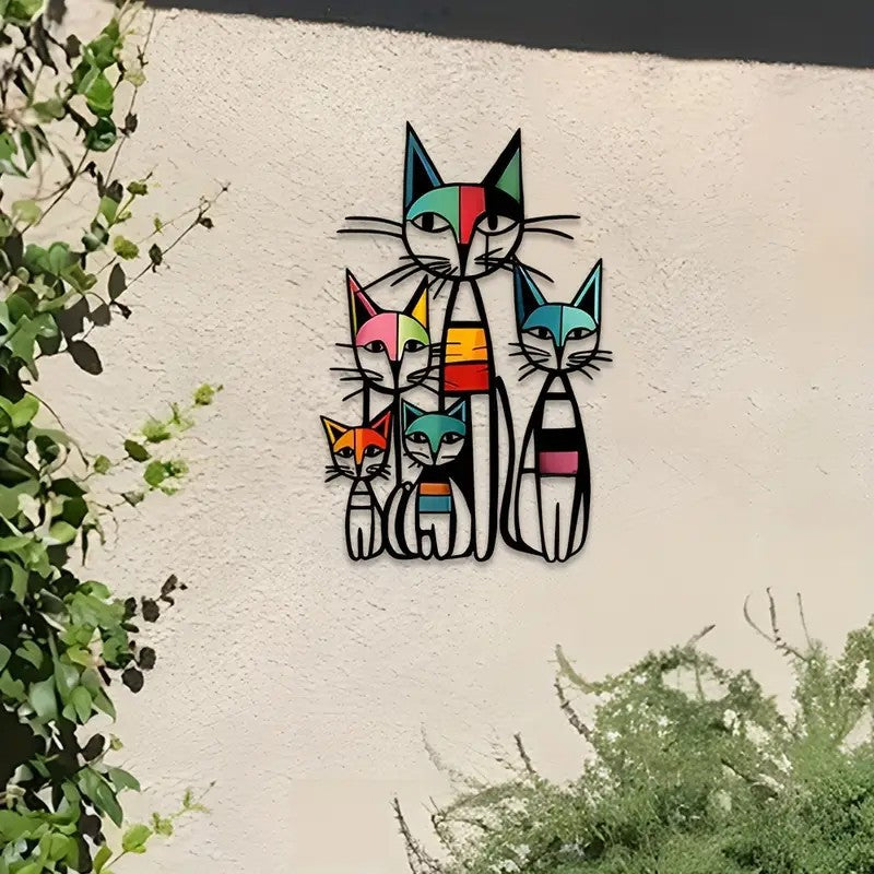 Cat-Themed Colorful Wall Art Homeandso