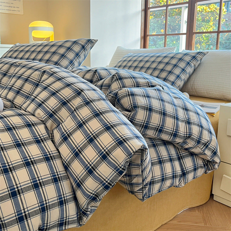 Decorative Modern Grid Pattern Bedding Set Homeandso