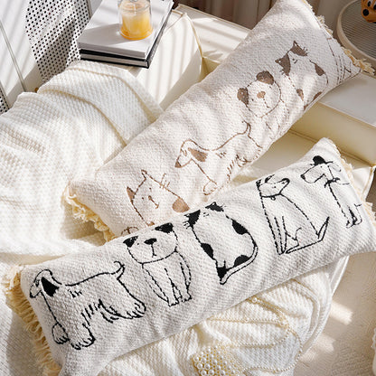 Dog-Themed Decorative Lumbar Pillow