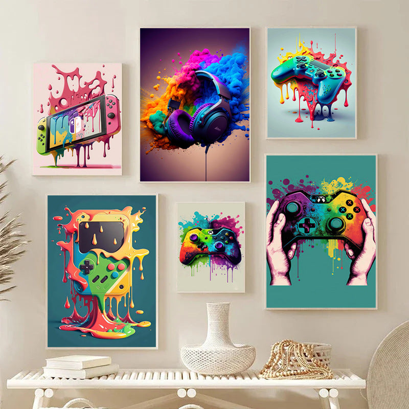 Vibrant Retro Gaming Console Art Print Homeandso