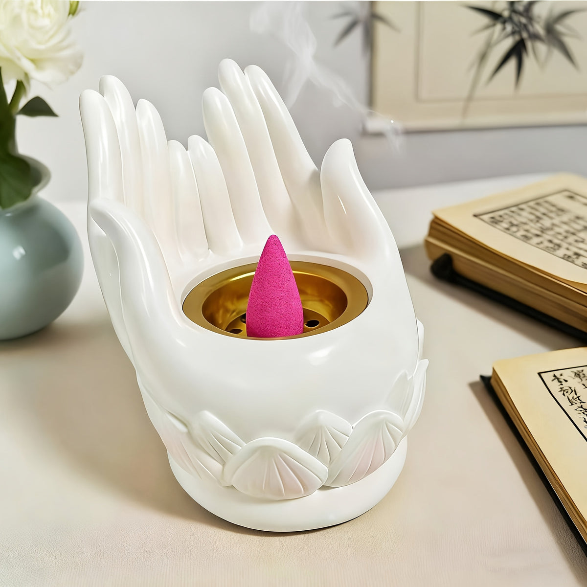 Decorative Hand-Shaped Incense Holder Homeandso