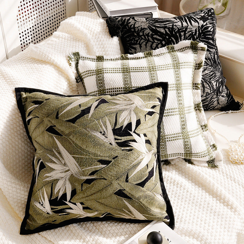 Decorative Tropical Leaf Print Pillow