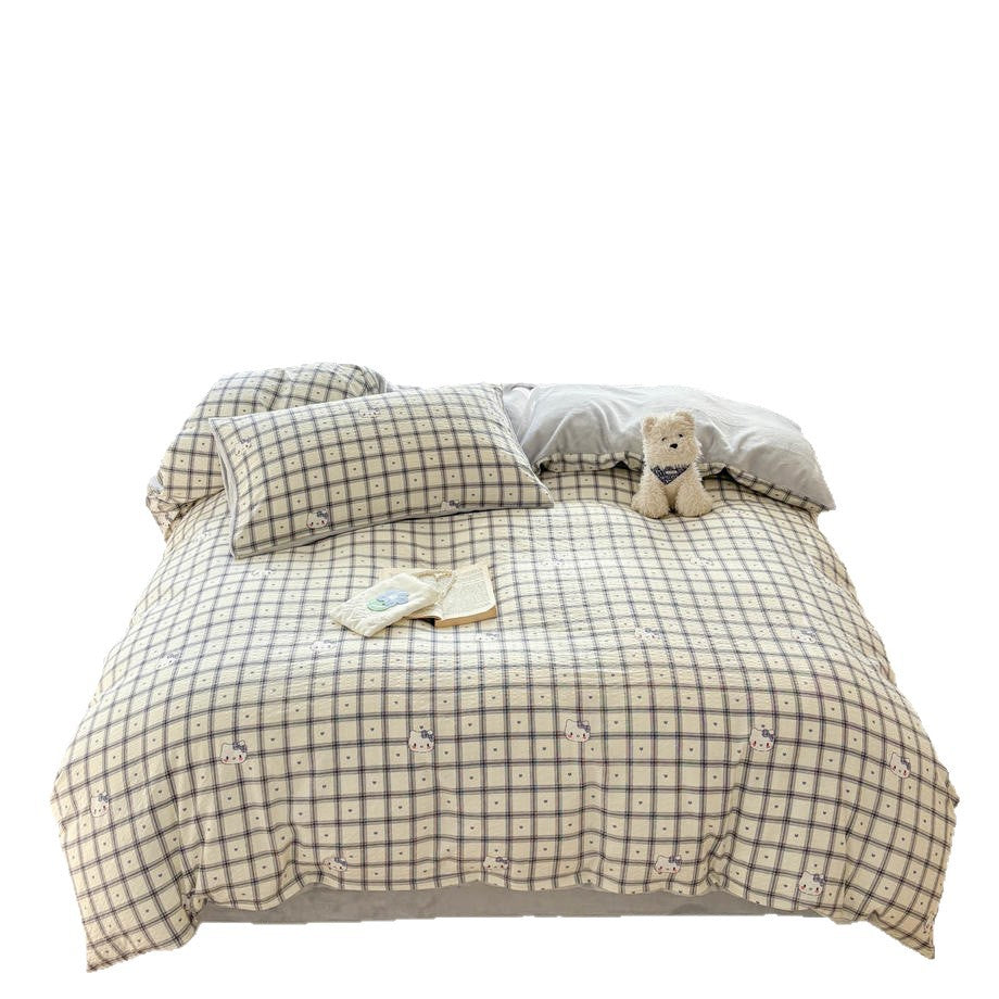 Playful Cartoon Print Duvet Cover Set Homeandso