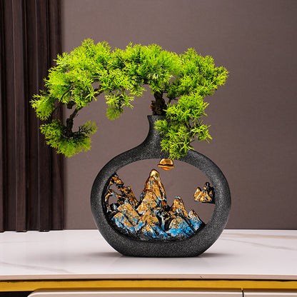 Artistic Mountain Landscape Decorative Vase Homeandso