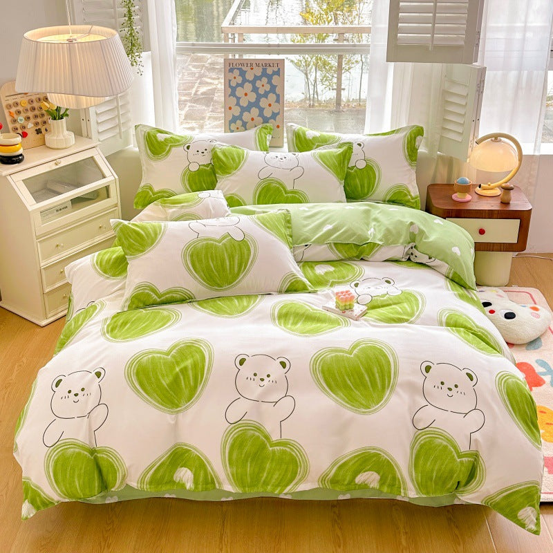 Playful Cartoon Bear Bedding Set Homeandso