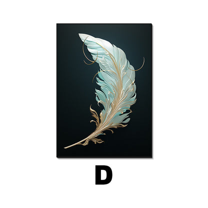 Feather-Inspired Framed Artwork Homeandso