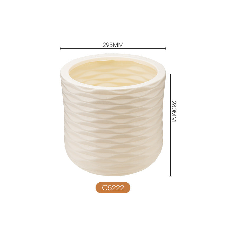Decorative Textured Ceramic Planter Homeandso
