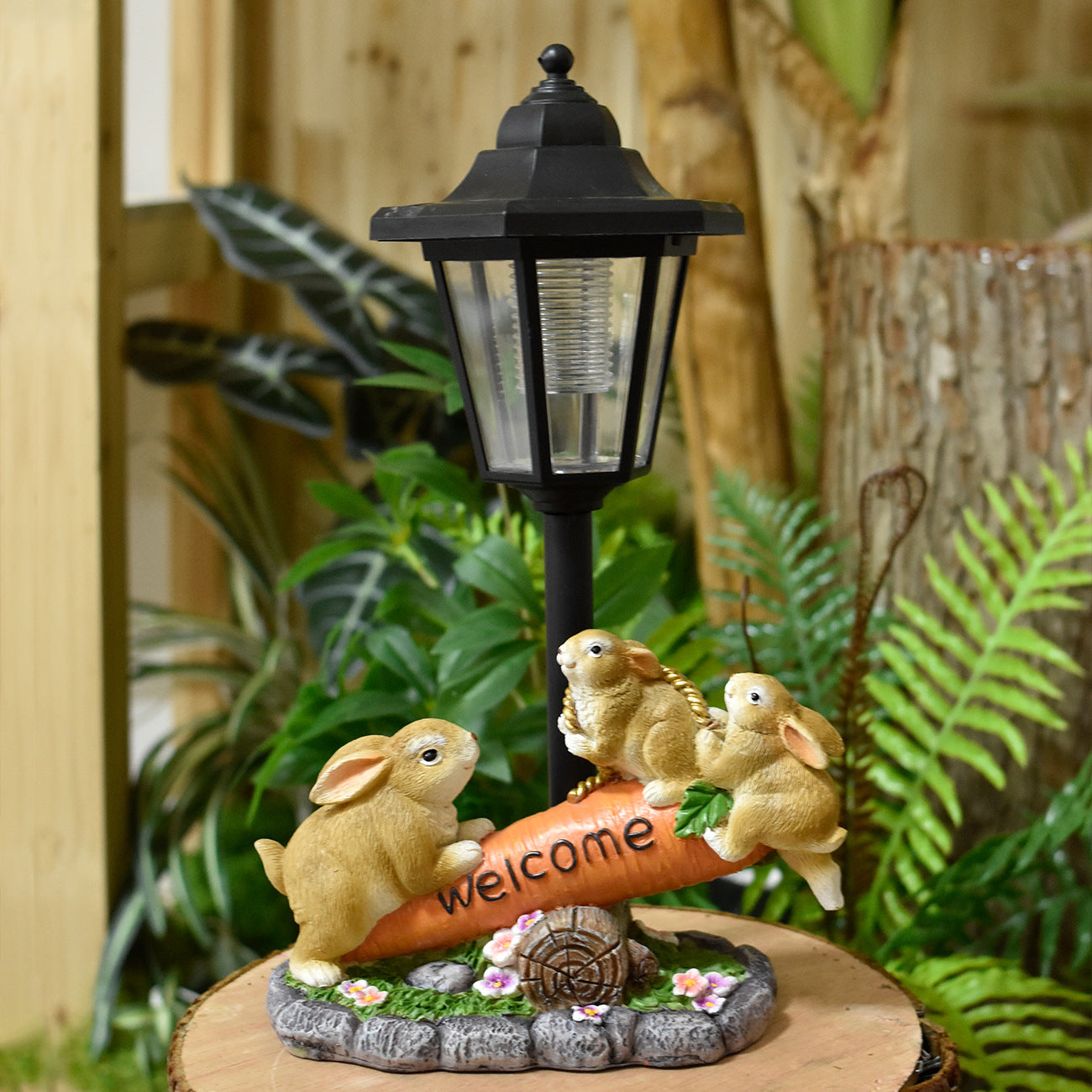 Decorative Rabbit Solar Lantern Homeandso
