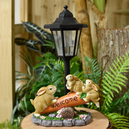 Decorative Rabbit Solar Lantern Homeandso