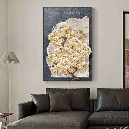 3D Textured Floral Wall Art Homeandso