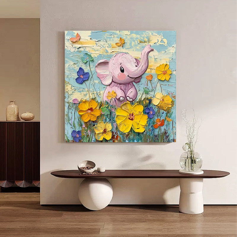 Whimsical Elephant Canvas Artwork Homeandso