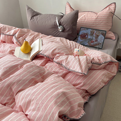 Decorative Striped Duvet Cover Set Homeandso