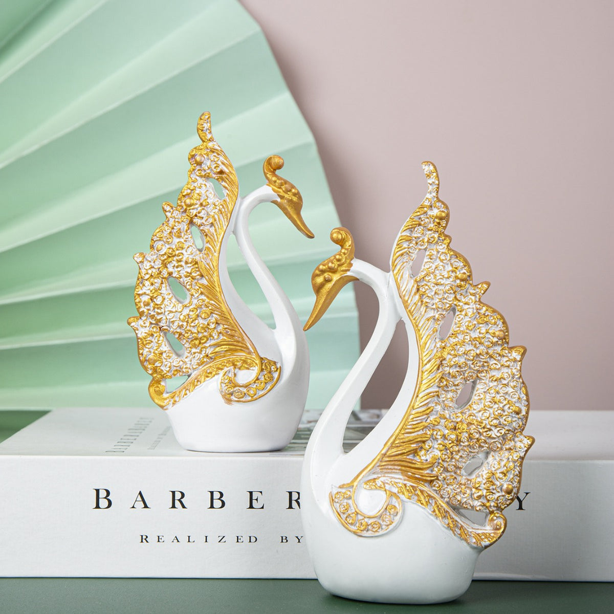 Elegant Ceramic Swan Figurines Homeandso