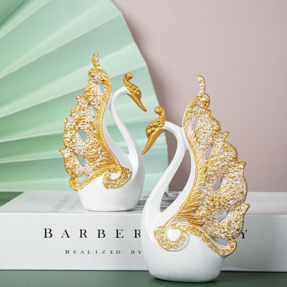 Elegant Ceramic Swan Figurines Homeandso