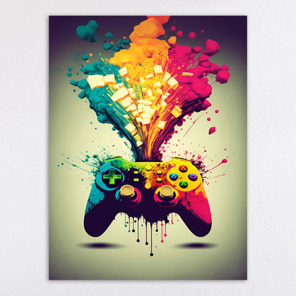 Vibrant Retro Gaming Console Art Print Homeandso