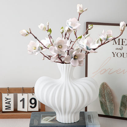 Decorative Ribbed Ceramic Vase Homeandso