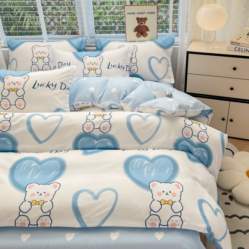 Playful Cartoon Bear Bedding Set Homeandso