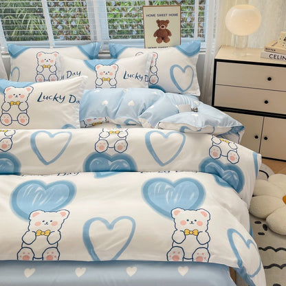 Playful Cartoon Bear Bedding Set Homeandso